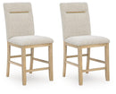 Lasinger - Upholstered Barstool (Set of 2) - Light Brown