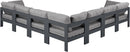 Nizuc - Outdoor Patio 7 Piece Modular Sectional With Gray Frame