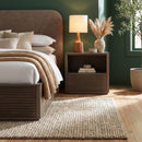 Morino - Oak Veneer And Solid Wood Nightstand - Brown