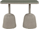 Seacrest - Tempered Glass Top And Wicker Outdoor Patio Bar Height Table