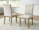 Lasinger - Dining Upholstered Side Chair (Set of 2) - Light Brown