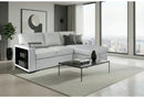 U0212 - Pull Out Sofa Bed With 1 Table Tray, 1 USB, And Storage Chaise - Silver