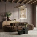 Rummi - Oval Velvet Performance Fabric Upholstered 8 Piece Modular Sectional