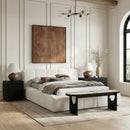 Canovia - Solid Wood And Faux Cane Bench