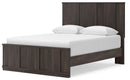Shaehartin - Queen Panel Platform Bed - Dark Brown