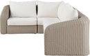 Seacrest - Olefin Water Resistant Fabric And Wicker 4 Piece Outdoor Patio Modular Sectional