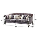 Versailles - Sofa With 7 Pillows - Velvet & Antique Platinum