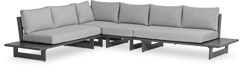 Maldives - 4 Piece Water Resistant Outdoor Patio Modular Sectional With Gray Base
