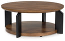 Kraeburn - Round Cocktail Table - Brown / Black