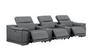 2679 - Genuine Leather Sofa With 3 Power Recliners & Dual Storage Consoles