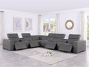 1208 - 8 Piece L Shaped Leather Sectional With 4 Power Recliners & Power Headrests