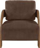 Cedra - Velvet Performance Fabric Upholstered Accent Chair - Brown Frame