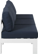Nizuc - Outdoor Patio 3 Seat Armless Modular Sofa With White Frame