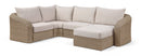 Seacrest - 123.25" Olefin Water Resistant And Wicker 5 Piece Outdoor Patio Modular Sectional