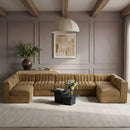 Rummi - Velvet Performance Fabric Upholstered 7 Piece Modular Sectional (With 2 Corner Chairs)
