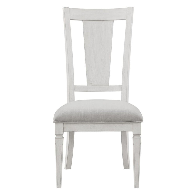 Katia - Side Chair (Set of 2) - Light Gray Linen & Weathered White