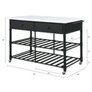 Emery - Kitchen Island - White Cultured Marble Top & Gray