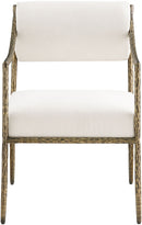Bastille - Upholstered Dining Arm Chair (Set of 2) - Brass Frame
