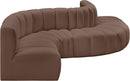 Arc - Faux Leather 6 Piece Curved Modular Sofa