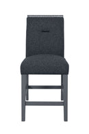 Monaco - 7 Piece Dining Room Set (Bar Table And 6 Bar Stools) - Dark Gray