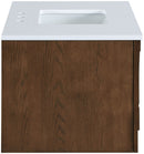 Leonardo - Engineered Stone And Solid Wood 24" Wall Mounted Bathroom Vanity