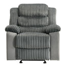 Lesley - Motion Glider Recliner - Gray Corduroy & Velvet