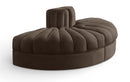 Rummi - Velvet Performance Fabric Upholstered 2 Piece  Rounded Modular Loveseat