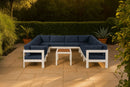 Nizuc - Outdoor Patio 10 Piece Modular Sectional With White Frame