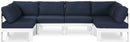 Nizuc - Outdoor Patio 6 Piece Modular Sectional With White Frame