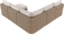 Seacrest - Olefin Water Resistant Fabric And Wicker 6 Piece Outdoor Patio Modular Sectional