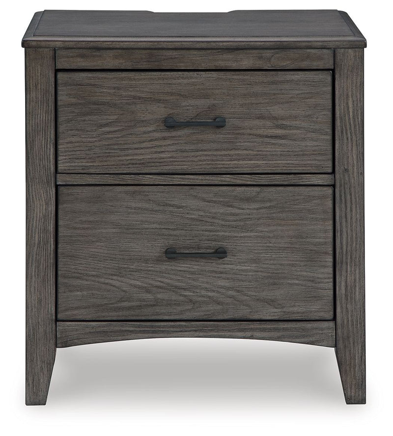 Montillan - Two Drawer Night Stand - Grayish Brown