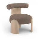 Calder - Linen Textured Fabric Upholstered Accent Chair - Painted Natural Base