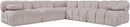 Orin - Velvet Fabric 5 Piece Modular Sectional