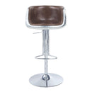 Brancaster - 41" Adjustable Stool With Swivel - Vintage Brown Top Grain Leather & Aluminum