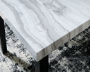 Mervannie - Square Dining Room Counter Table - Gray / Black
