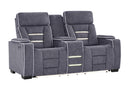 U1895 - P2 Console Reclining Loveseat With IS And LED - Dark Gray