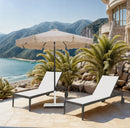 Amalfi - Aluminum Patio Umbrella - White Base / Black Pole