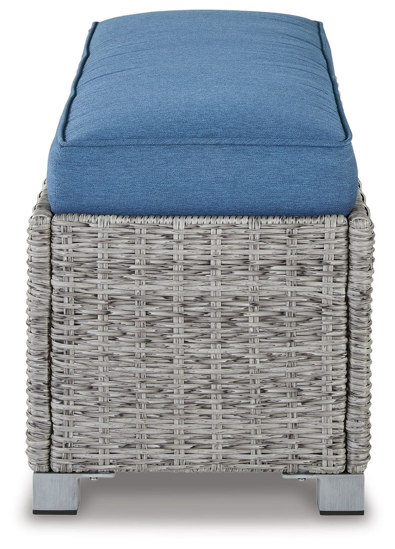 Naples Beach - Bench with Cushion - Light Gray