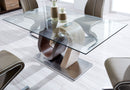 D4126 - Dining Table - Dark Brown / Oak / Silver