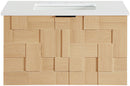 Leonardo - Engineered Stone And Solid Wood 24" Wall Mounted Bathroom Vanity