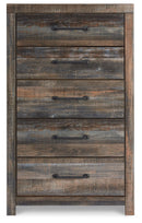 Drystan - Five Drawer Chest - Brown / Beige
