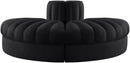 Rummi - Velvet Performance Fabric Upholstered 2 Piece  Rounded Modular Loveseat