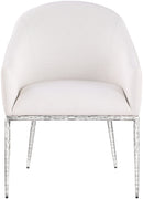 Ferro - Upholstered Dining Arm Chair With Brushed Silver Legs