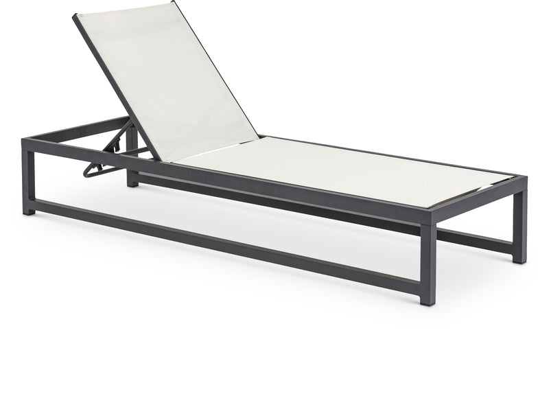 Maldives - Water Resistant Outdoor Patio Adjustable Sun Chaise Lounge Chair With Gray Base