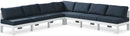 Nizuc - Outdoor Patio 7 Piece Modular Sectional With White Frame