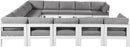 Nizuc - Outdoor Patio 13 Piece Modular Sectional With White Frame