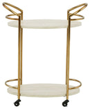 Tarica - Bar Cart - Cream / Gold Finish