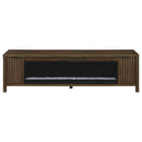 Carey - 79" TV Stand Fireplace Media Console - Dark Pine