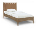 Santos - Vegan Leather Headboard And Wood Bed - Waxed Brown Frame
