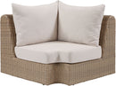 Seacrest - Olefin Water Resistant Fabric And Wicker Outdoor Patio Corner Chair